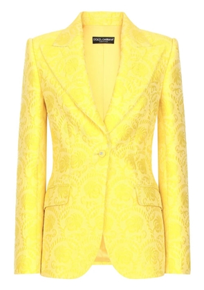 Dolce & Gabbana patterned-jacquard single-breasted blazer - Yellow