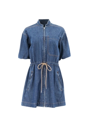 Veronica Beard zip pocket denim mini dress - Blue