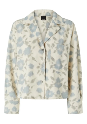 PINKO floral-pattern pocket shirt - Neutrals