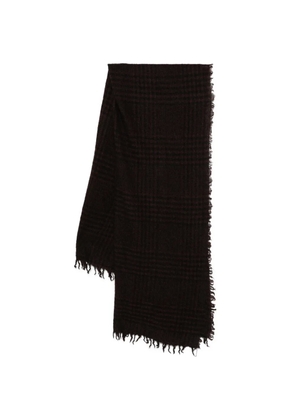 Faliero Sarti Principe check fringed scarf - Brown