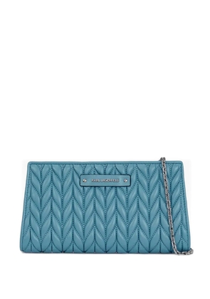 Karl Lagerfeld quilted chain cross body bag - Blue