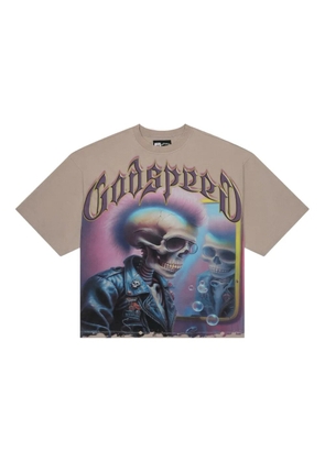 GODSPEED Man in the Mirror graphic T-shirt - Brown