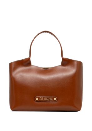Love Moschino logo-applique tote bag - Brown