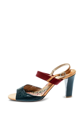 Celine Pre-Owned 80mm patent-leather sandals - Green