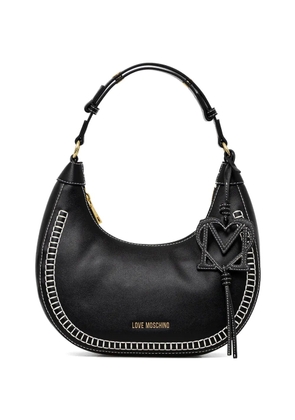 Love Moschino logo-detail stitched tote bag - Black