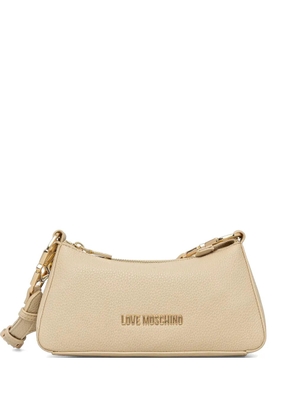 Love Moschino logo-plaque shoulder bag - Neutrals