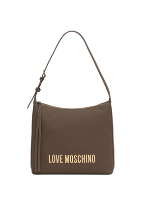 Love Moschino logo-plaque tote bag - Brown