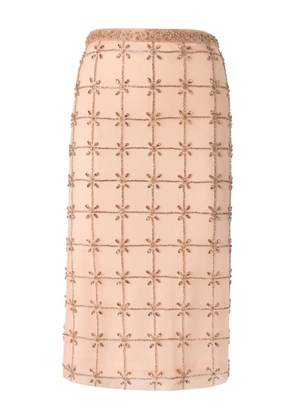 PINKO crystal embellished skirt - Neutrals