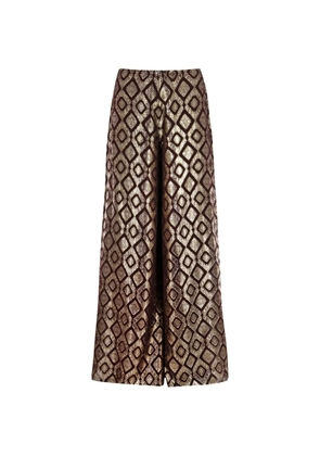 Alexis Maxine diamond-pattern palazzo pants - Brown