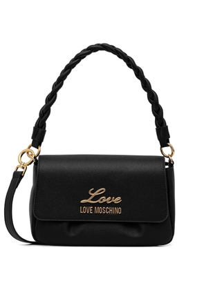 Love Moschino braided-handle logo-detail tote bag - Black