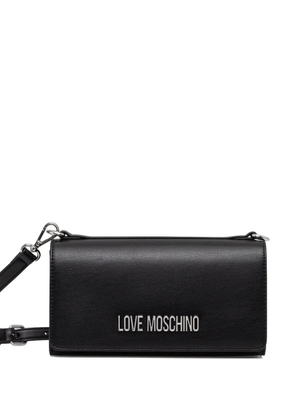 Love Moschino logo-plaque cross body bag - Black