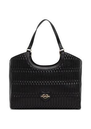Love Moschino quilted heart-motif tote bag - Black