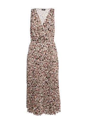 Elisabetta Franchi pleated geometric-print dress - Brown