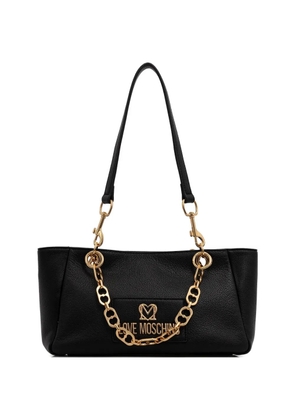 Love Moschino chain logo-plaque tote bag - Black