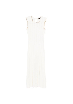 Maje embellished knitted midi dress - White