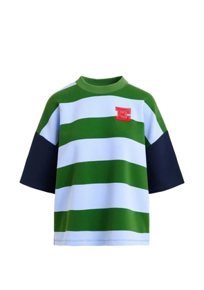 Essentiel Antwerp striped-pattern embroidered-detail sweatshirt - Blue