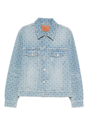 SANDRO square-pattern denim jacket - Blue