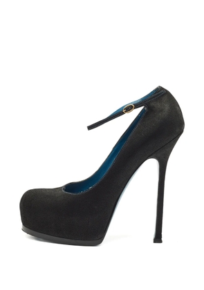 Saint Laurent Pre-Owned Nubuck platform pumps - Black