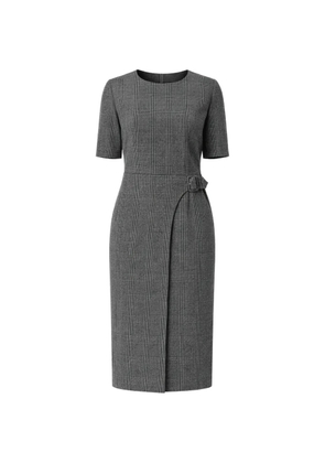 BOSS plaid-pattern midi dress - Grey