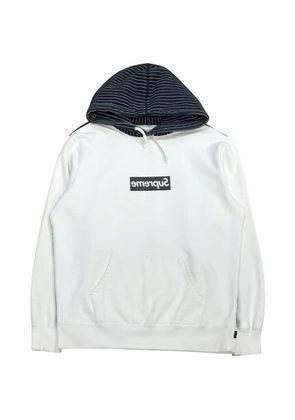Supreme x Comme Des Garçons striped hoodie - White