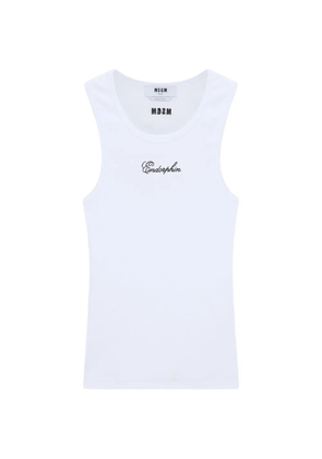 MSGM ribbed tank top - White