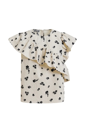 Essentiel Antwerp floral ruffled blouse - Neutrals