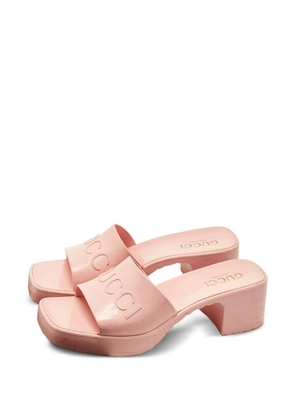 Gucci Pre-Owned logo-embossed mules - Pink