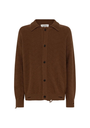 Laneus boxy fit knitted polo - Brown