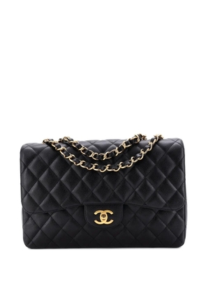 CHANEL Pre-Owned Classic Single Flap Bag Quilted Caviar Jumbo shoulder bag - Black