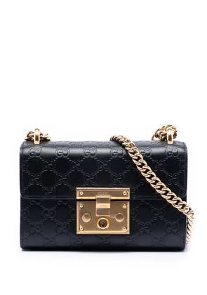 Gucci Pre-Owned 2016-2025 Small Guccissima Padlock crossbody bag - Black