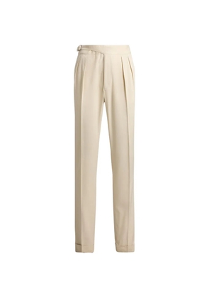 Ralph Lauren Purple Label Byron buckled pleated trousers - Neutrals