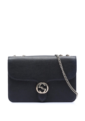 Gucci Pre-Owned 2016-2026 Medium Dollar Calfskin Interlocking G crossbody bag - Black