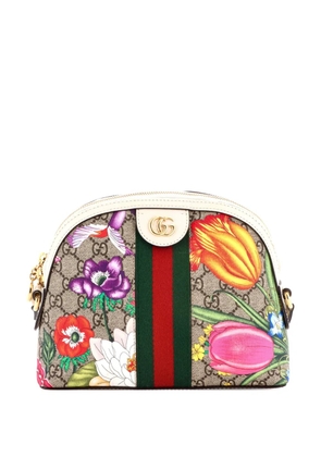 Gucci Pre-Owned Ophidia Dome Shoulder Bag Flora GG Coated Canvas Small crossbody bag - White