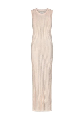 LouLou de Saison Icaria semi-sheer ribbed knitted maxi dress - Pink