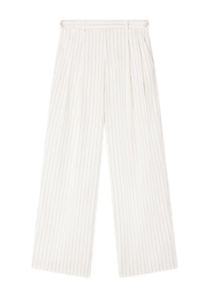 SANDRO belted striped wide-leg trousers - Neutrals