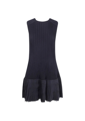 Emporio Armani ribbed pleated dress - Blue