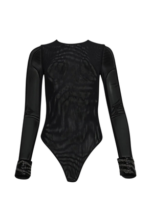 GRACE FAENA Zebra embellished bodysuit - Black