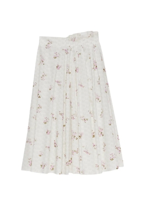MSGM floral-print midi pleated skirt - Neutrals