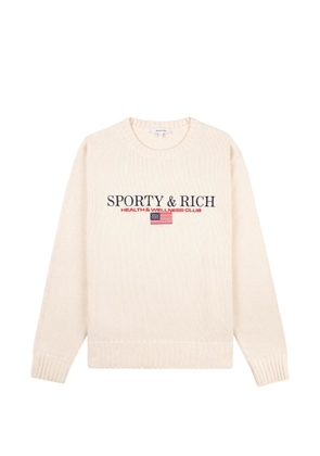 Sporty & Rich logo knitted jumper - Neutrals