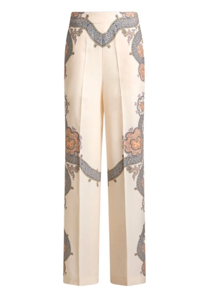 ETRO Year of Snake silk palazzo trousers - Neutrals