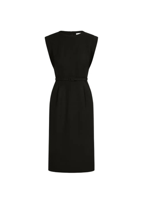 Oscar de la Renta stitch-detailed wool-blend pencil dress - Black