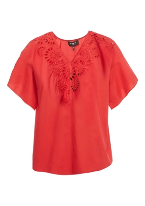 Paule Ka cotton embroidery blouse - Red