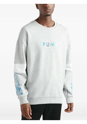PUMA crewneck sleeve panelled T-shirt - Grey