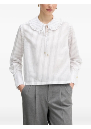 Barbour Avery ruffled striped blouse - White