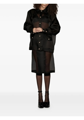 Mia Peculiar pearl-button shirt - Black