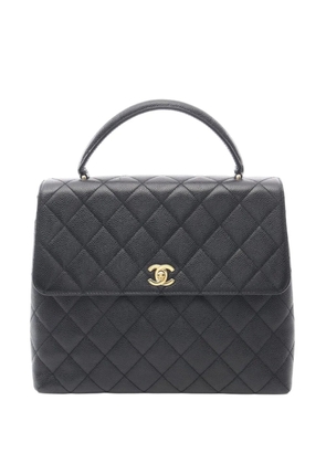 CHANEL Pre-Owned 1997-1999 CC Quilted Caviar Kelly Top Handle Bag handbag - Black