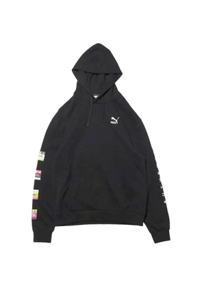 PUMA hooded logo-detail hoodie - Black