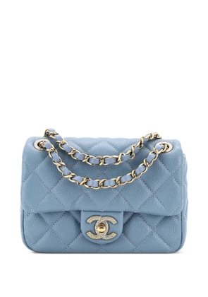 CHANEL Pre-Owned Textured CC Classic Single Flap Bag Quilted Caviar Mini crossbody bag - Blue