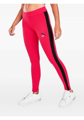 PUMA Berry Glitz T7 L striped leggings - Pink