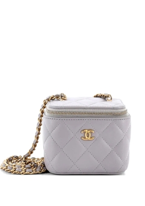 CHANEL Pre-Owned Pearl Crush Vanity Case with Chain Quilted Lambskin Mini clutch bag - Grey